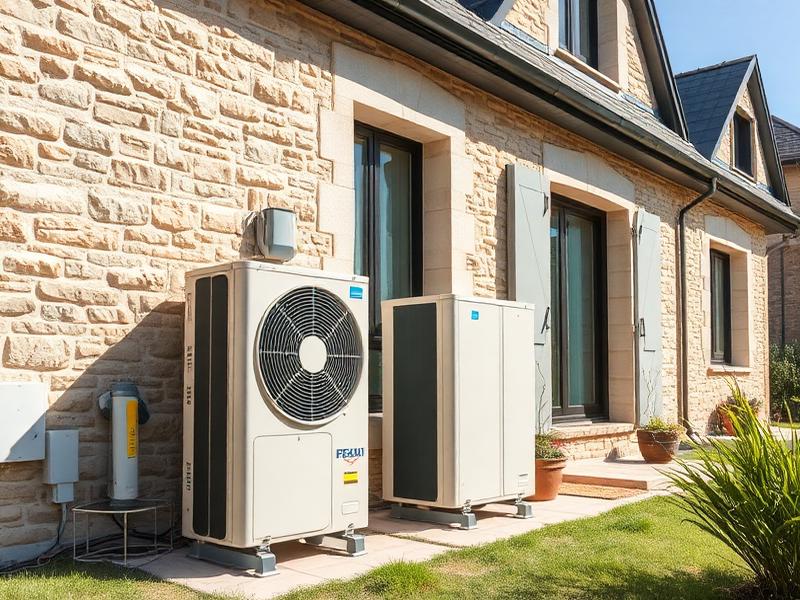 Installation d'une pompe à chaleur air/eau avec ECS intégré dans une maison des Yvelines