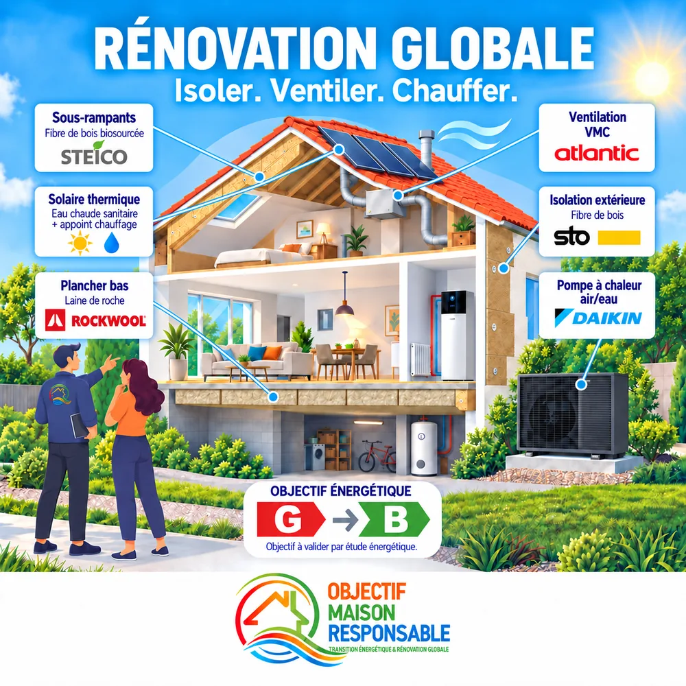 Pavillon francilien rénové avec isolation extérieure et pompe à chaleur
